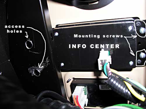 Back of the info center display inside the dash